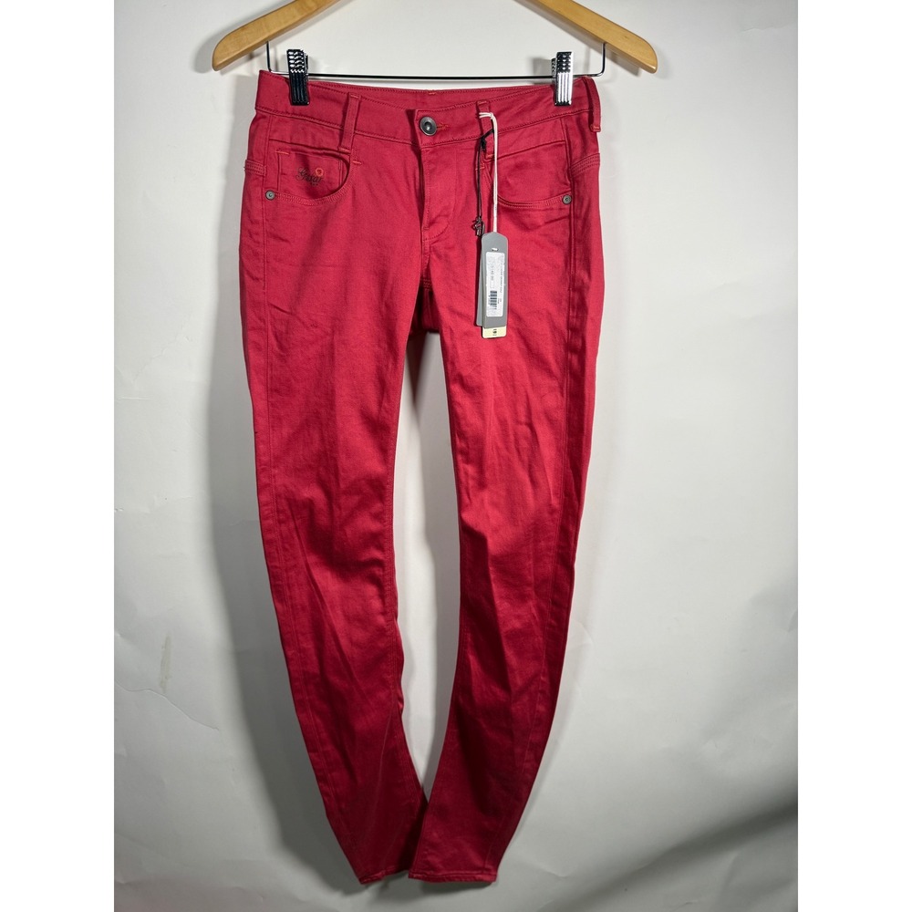 G-Star Raw Skinny Jeans Red Stretch Denim Pants 5204 Size 24x32 NEW